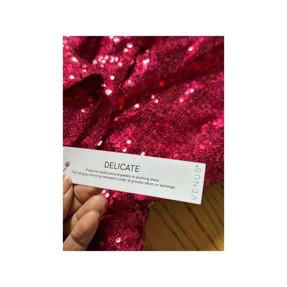 Venus Womens Sequin Romper V-Neck Spaghetti Strap Size L Sparkly Glam Party NEW - Picture 6 of 14